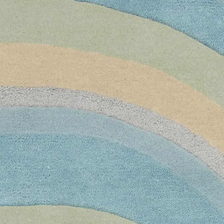 3' X 5' Blue And Beige Wool Abstract Hand Tufted Area Rug