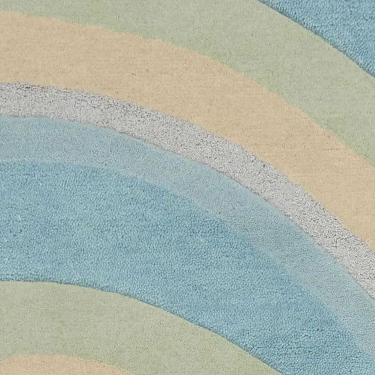 3' X 5' Blue And Beige Wool Abstract Hand Tufted Area Rug