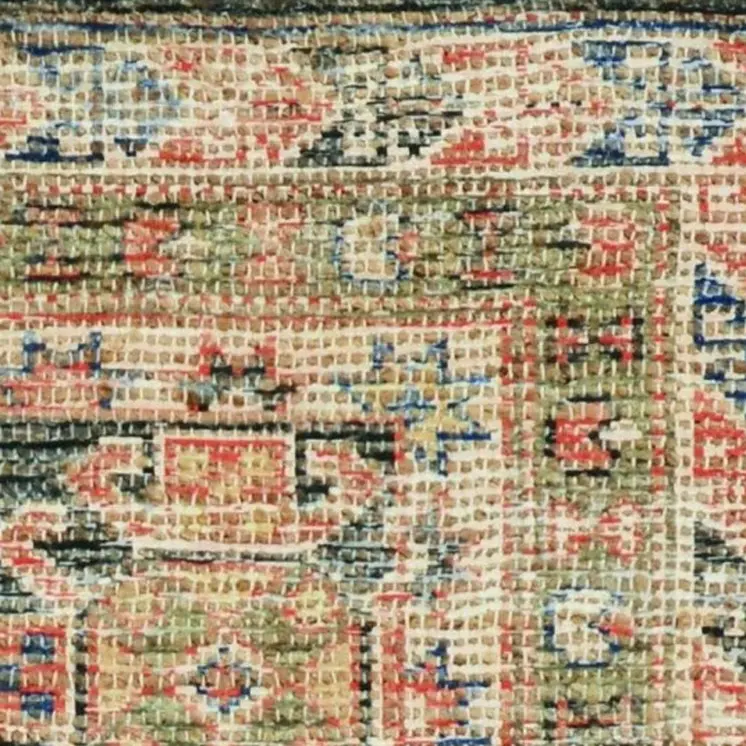 5' X 7' Charcoal Southwestern Hand Woven Distressed Area Rug