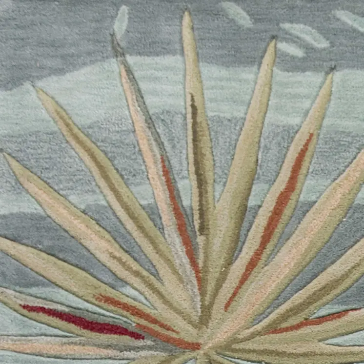 3' X 5' Seafoam Green Botanical Leaves Hand Tufted Area Rug