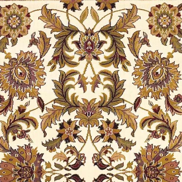 5' X 8' Ivory And Red Floral Area Rug