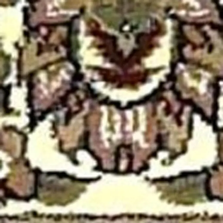 5' X 8' Beige And Ivory Floral Medallion Area Rug