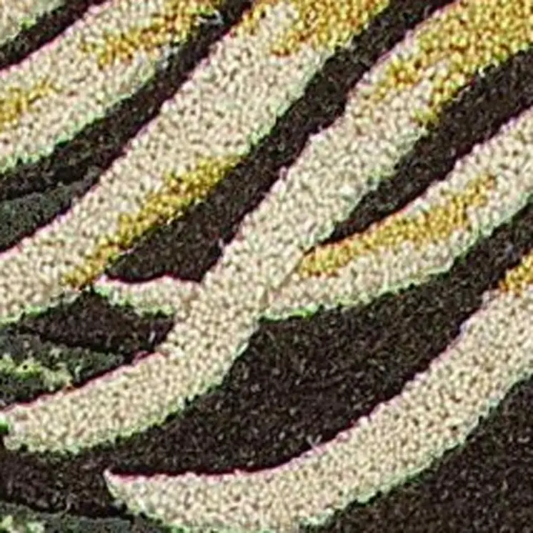 3' X 5' Espresso Fern Leaves Wool Area Rug
