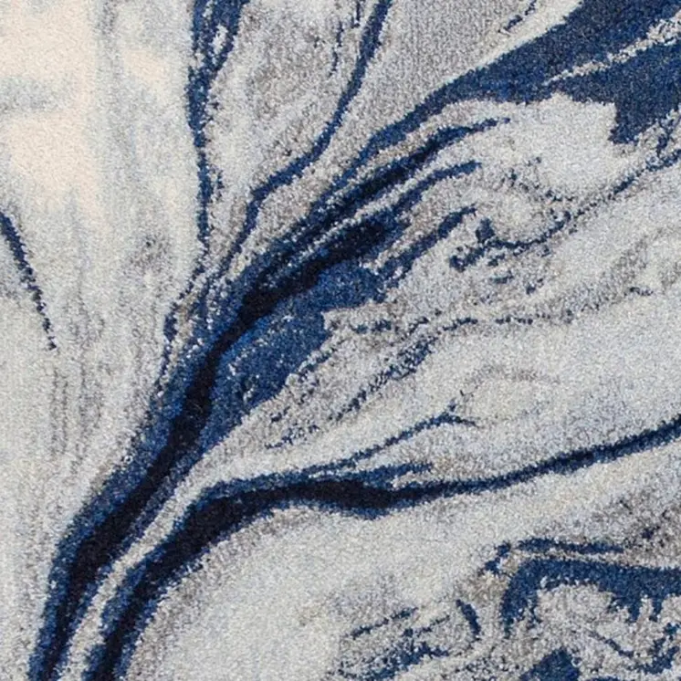 5' X 8' Blue Gray And Ivory Abstract Area Rug