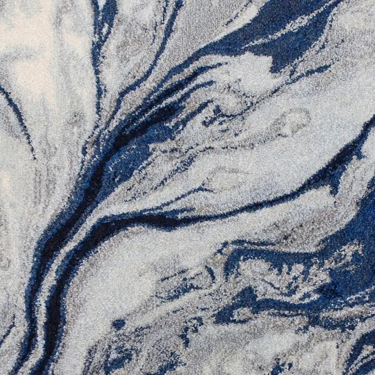 5' X 8' Blue Gray And Ivory Abstract Area Rug