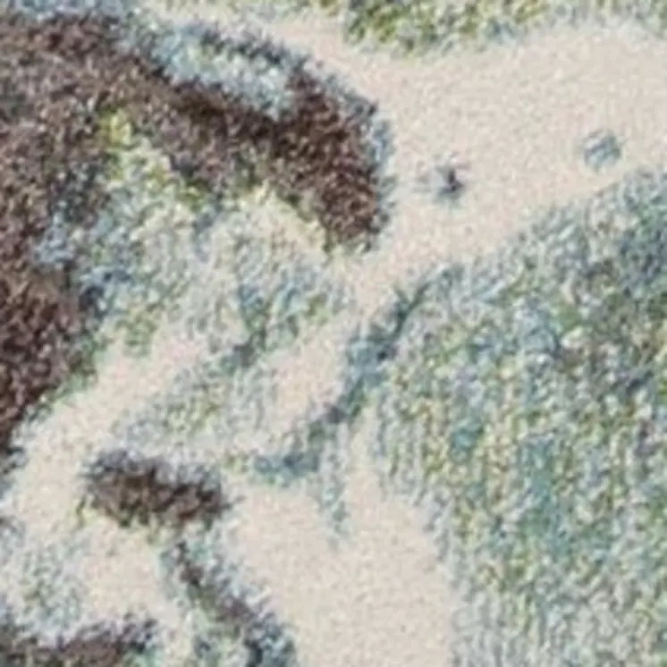 5' X 8' Blue And Brown Abstract Area Rug