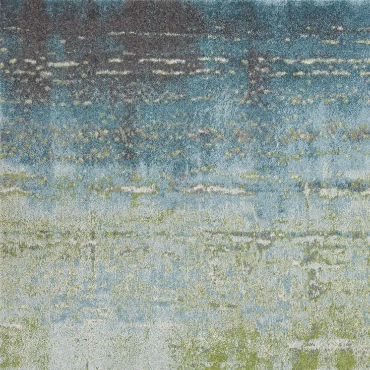 5' X 8' Blue And Green Abstract Area Rug
