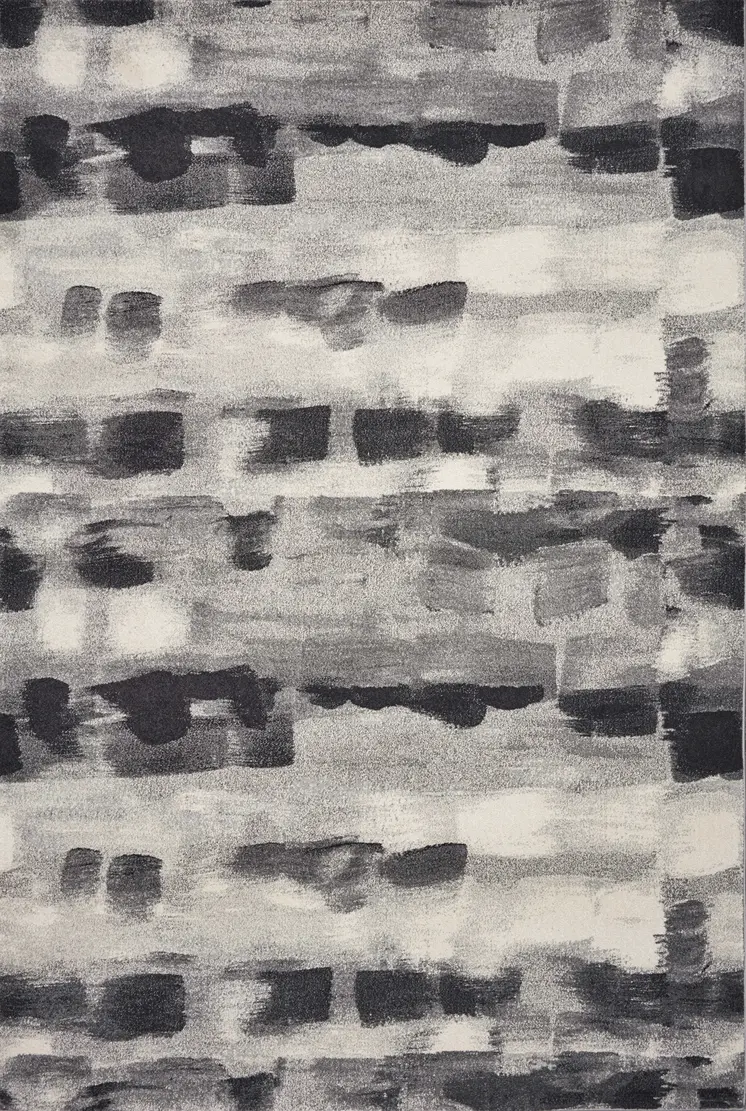 5' X 8' Gray And Black Abstract Area Rug