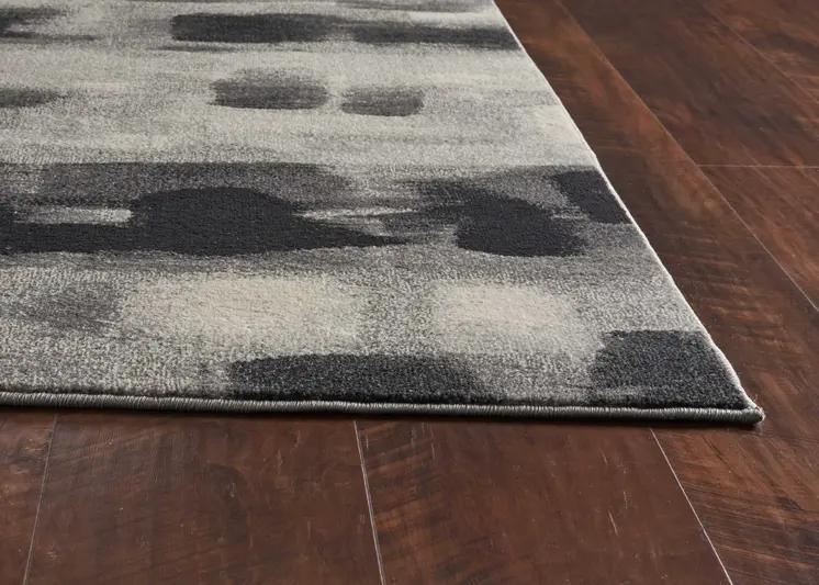 5' X 8' Gray And Black Abstract Area Rug