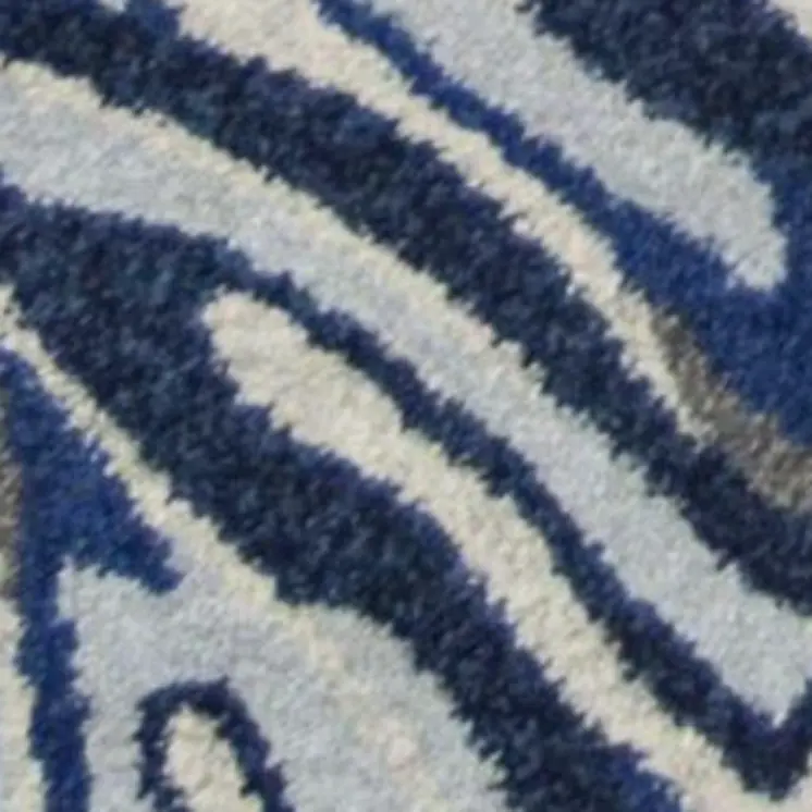 5' X 8' Gray And Blue Tropical Botanical Area Rug