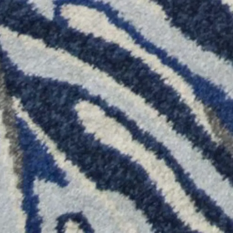 5' X 8' Gray And Blue Tropical Botanical Area Rug