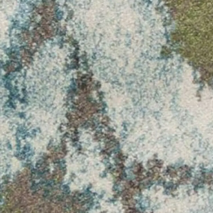 5' X 8' Teal Blue Green And White Floral Area Rug