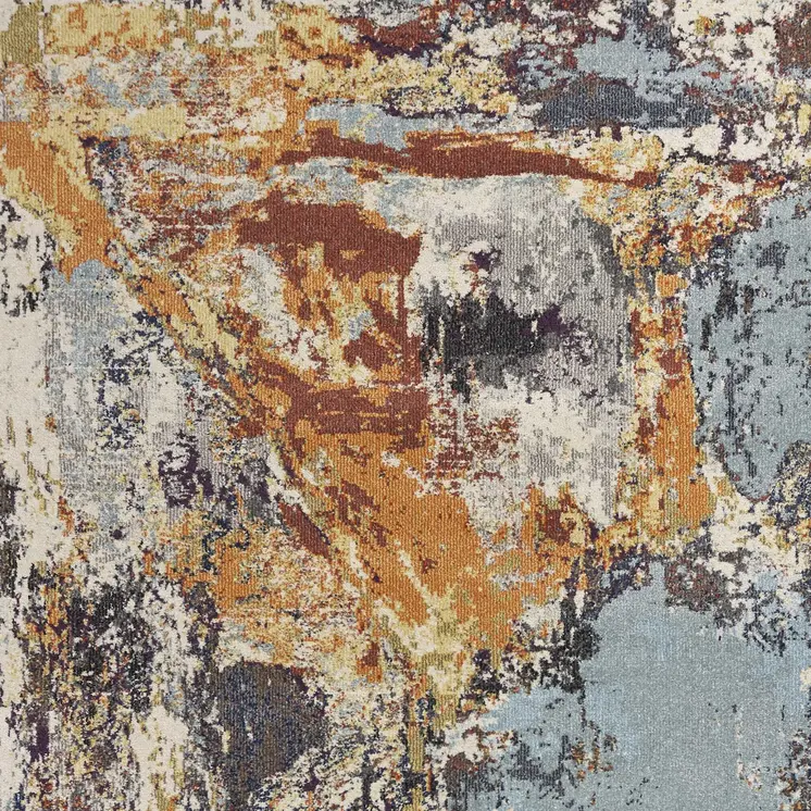 8' Beige And Pale Beige Floral Distressed Round Rug