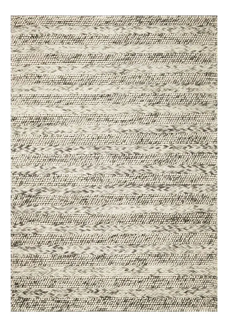3' X 5' Gray and Ivory Wool Handmade Area Rug