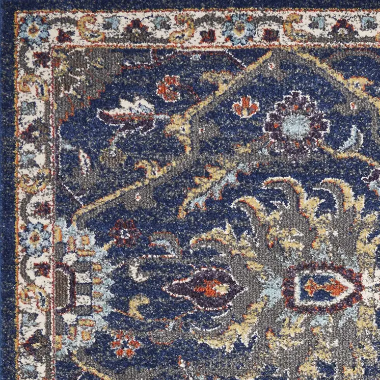 5' X 8' Gold And Ivory Floral Area Rug