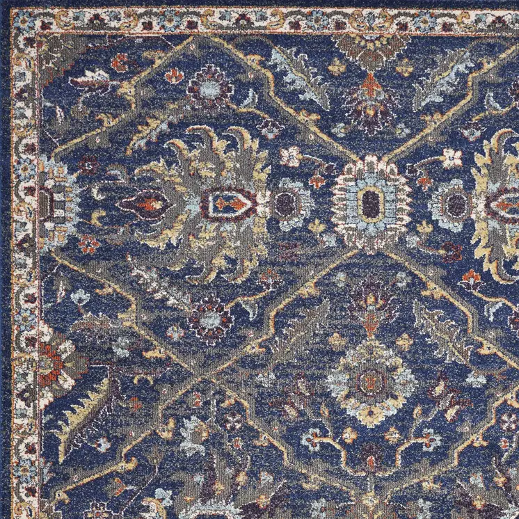 5' X 8' Gold And Ivory Floral Area Rug