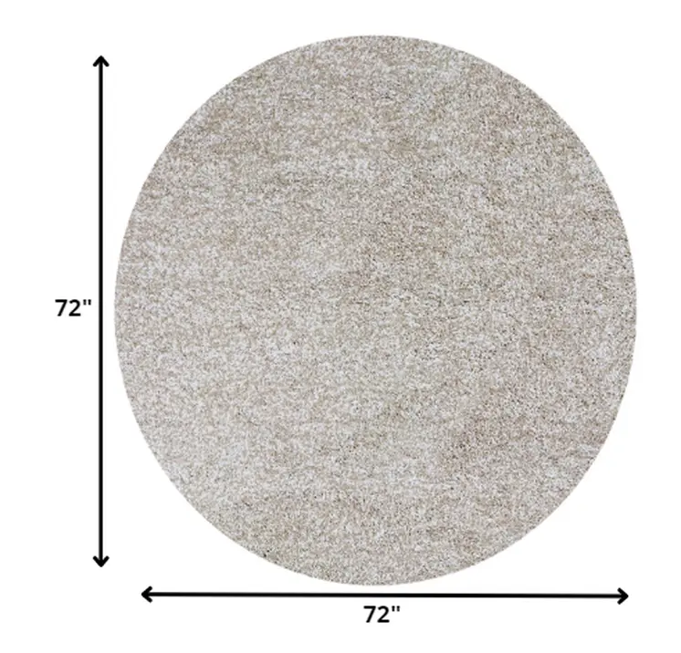 6' Ivory Round Hand Woven Area Rug