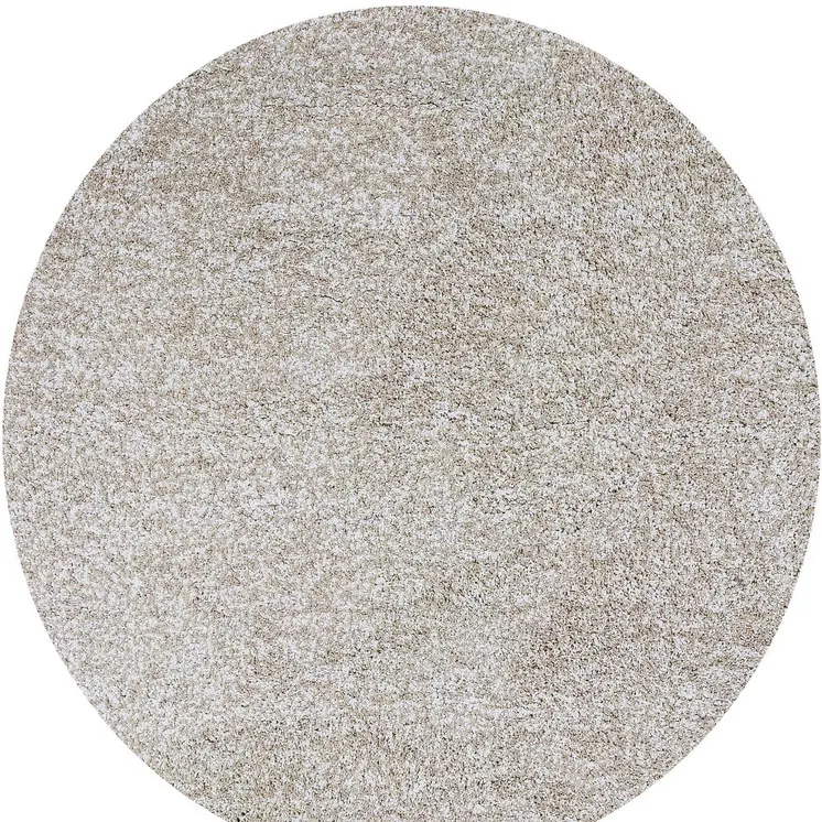 6' Ivory Round Hand Woven Area Rug