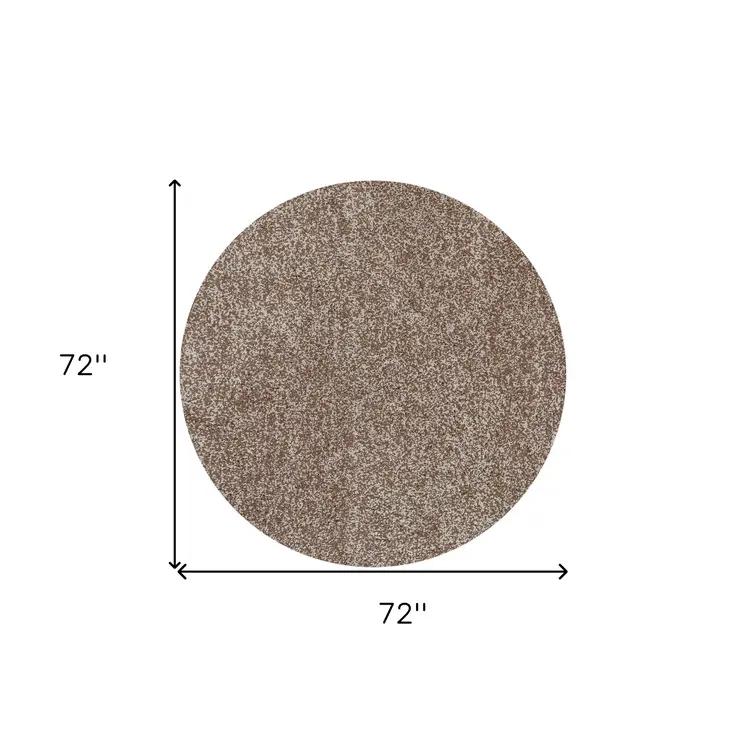 6' Beige Hand Woven Round Rug