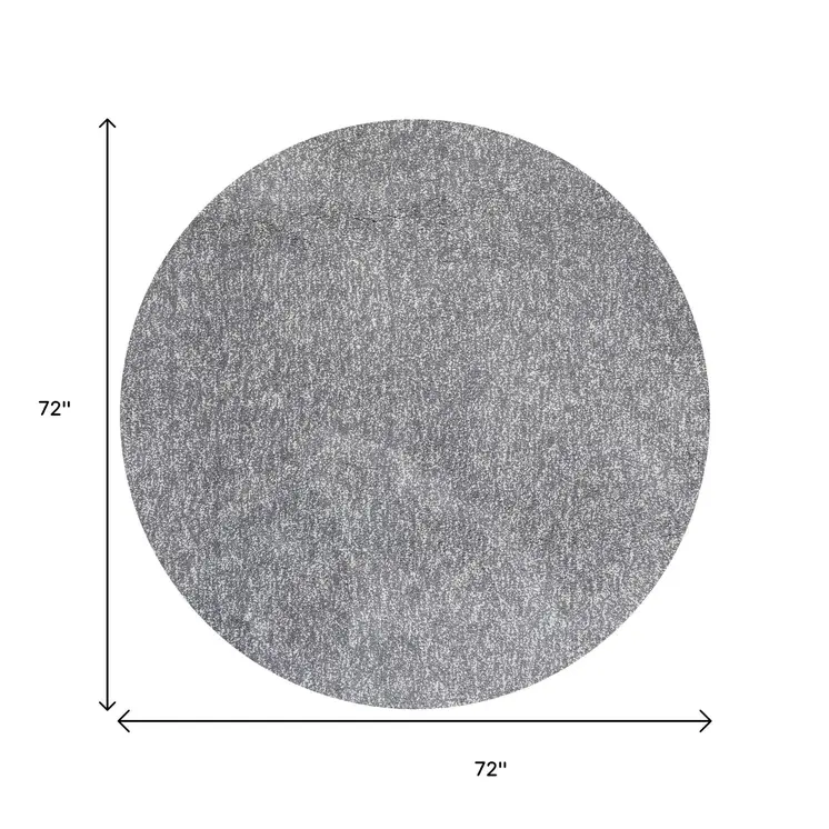 6' Gray Hand Woven Round Rug