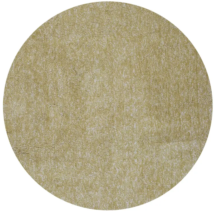 6' Yellow Heather Round Indoor Shag Rug