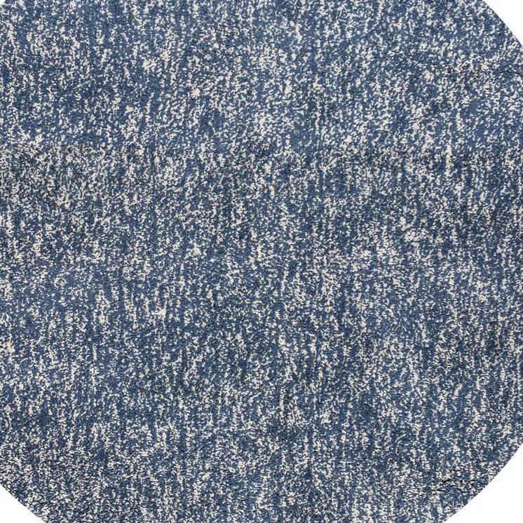 6' Indigo And Ivory Hand Woven Round Rug
