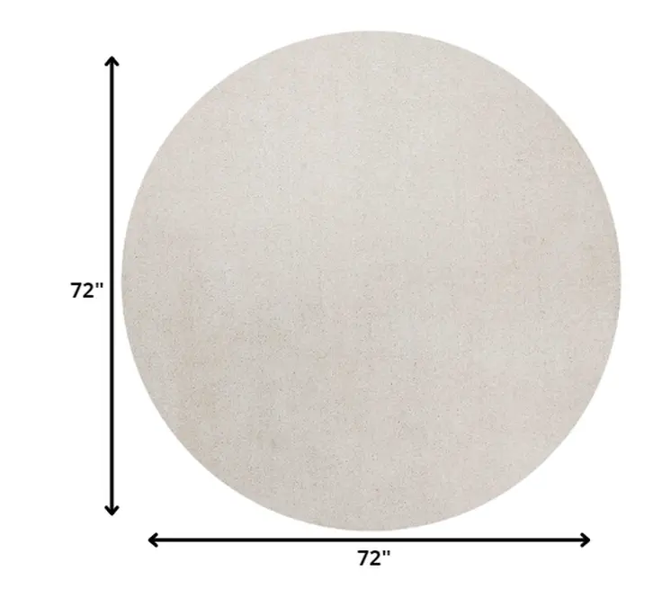 6' Ivory Round Indoor Shag Rug