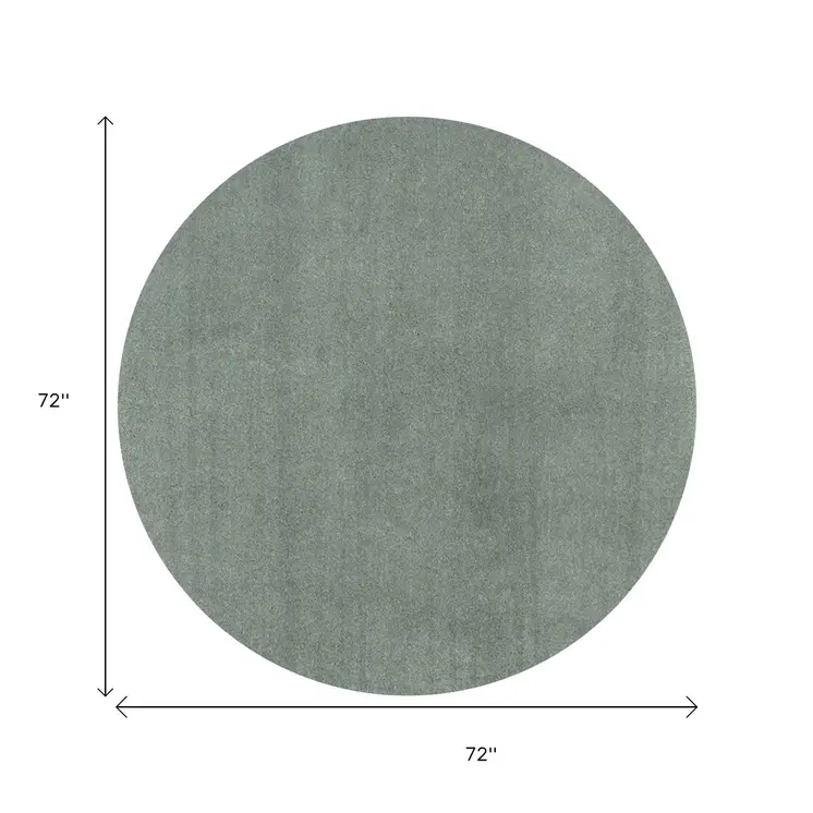 6' Slate Blue Round Indoor Shag Rug