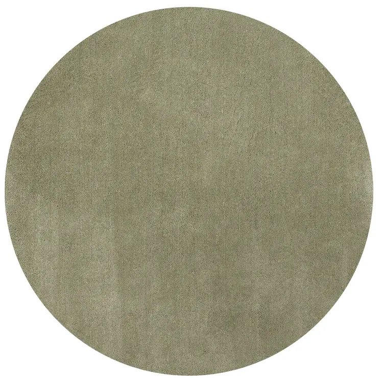 6' Sage Green Round Hand Woven Area Rug