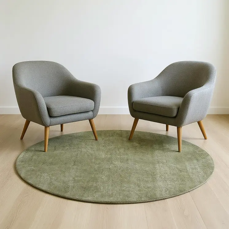 6' Sage Shag Hand Woven Round Rug