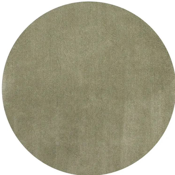 6' Sage Green Round Hand Woven Area Rug