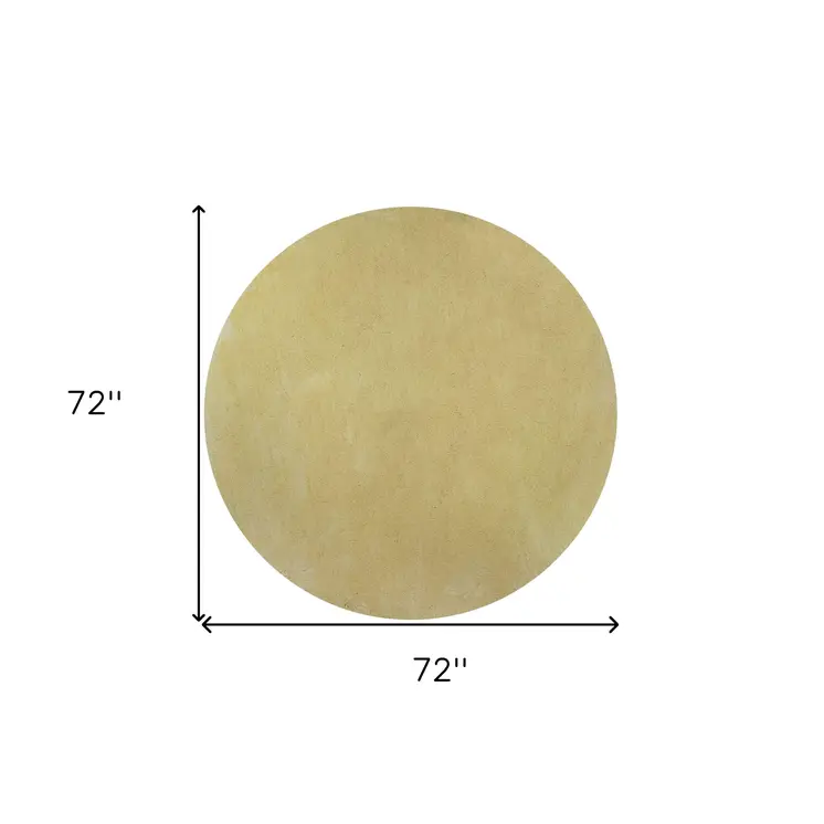 6' Round  Polyester Canary Yellow Area Rug