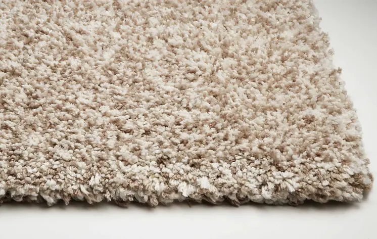 5' X 7' Ivory Shag Hand Woven Area Rug