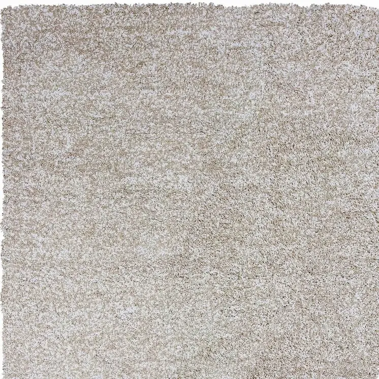 5' X 7' Ivory Shag Hand Woven Area Rug
