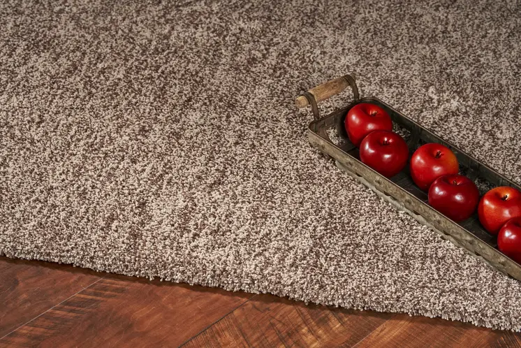 5' X 7' Beige Shag Hand Woven Area Rug