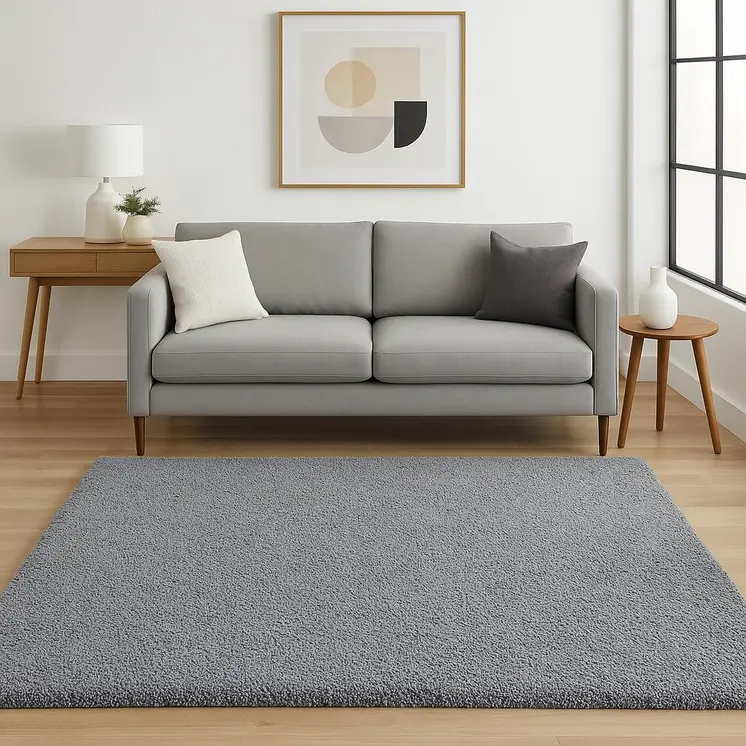 5' X 7' Gray Shag Hand Woven Area Rug