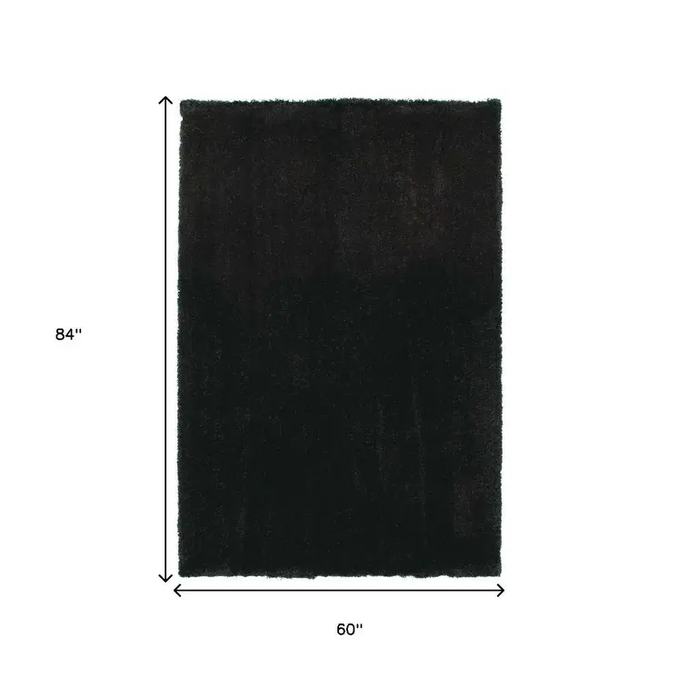 5' X 7' Espresso Indoor Shag Rug