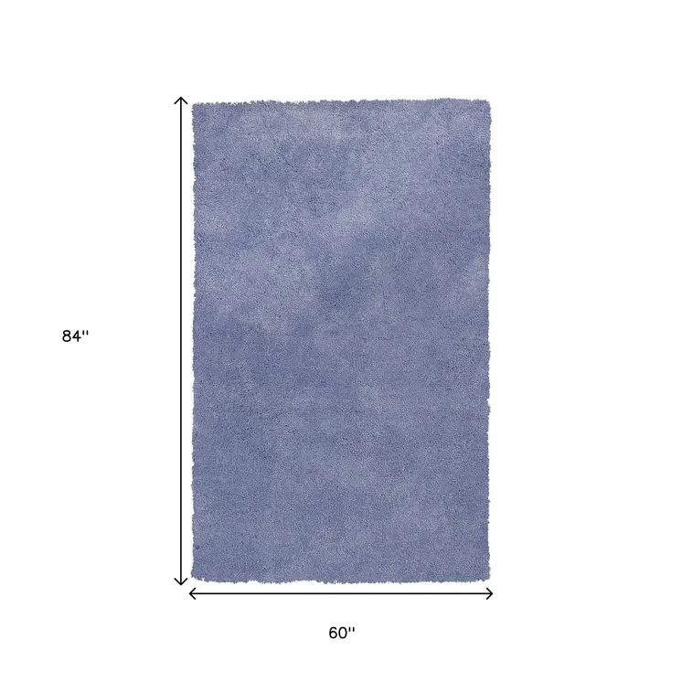 5' X 7' Purple Shag Hand Woven Area Rug