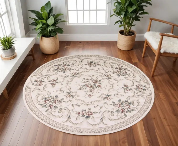 8' Ivory Round Rug