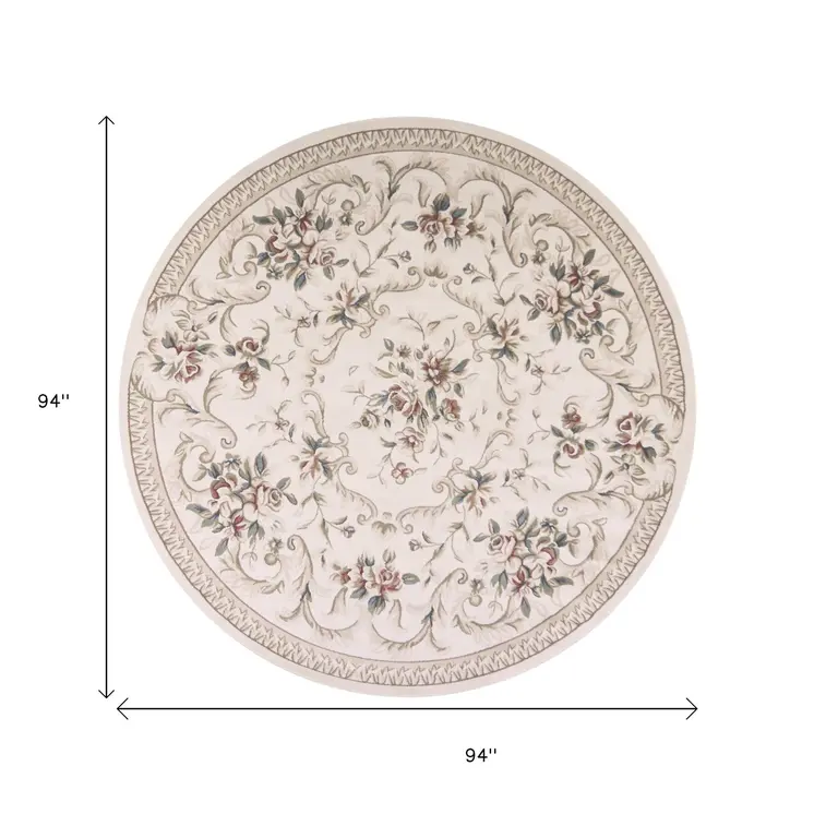 8' Ivory Round Rug