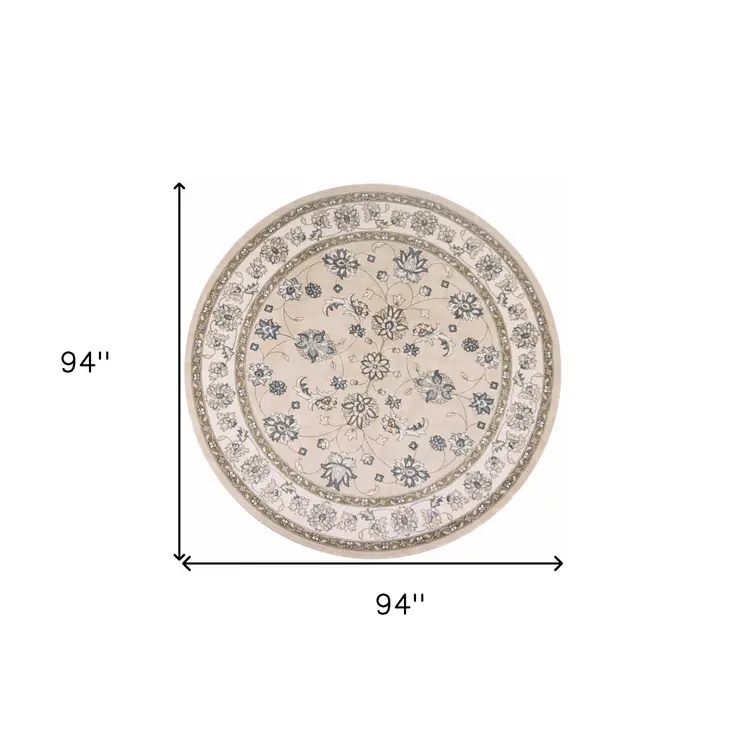 8' Beige Round Rug