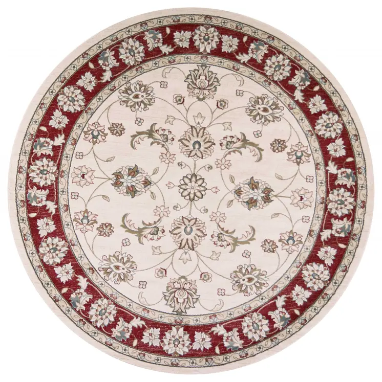 8' Red Round Rug