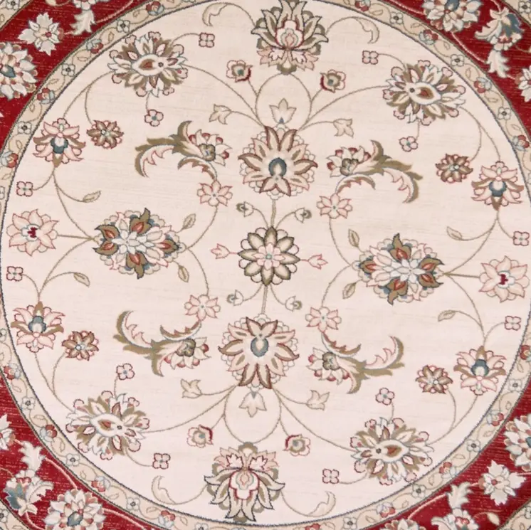8' Red Round Rug