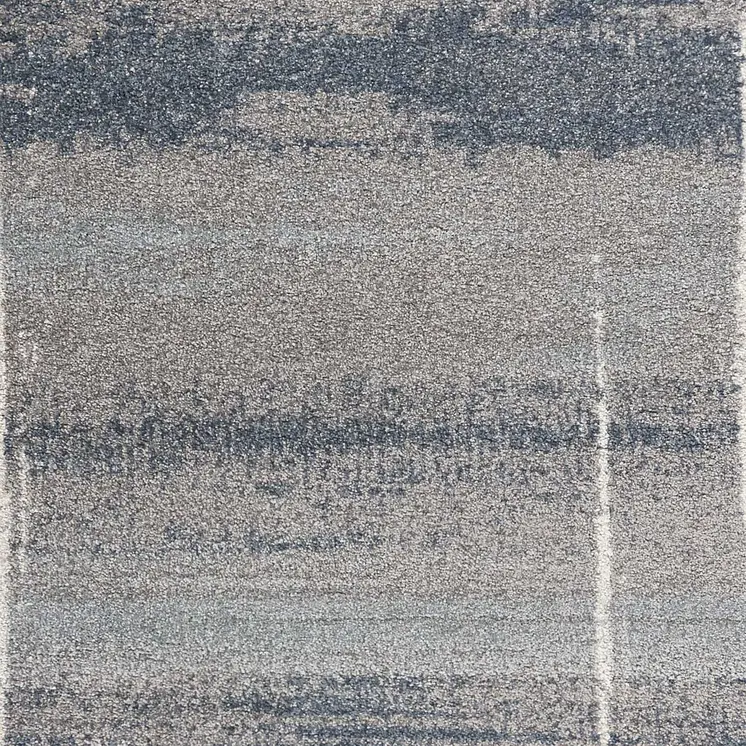 5' X 8' Blue And Gray Abstract Area Rug