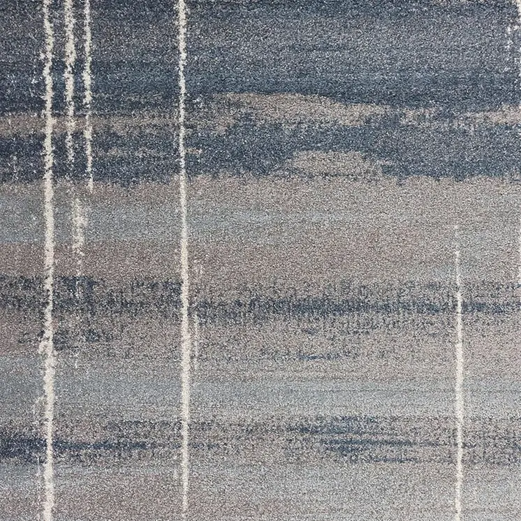 5' X 8' Blue And Gray Abstract Area Rug
