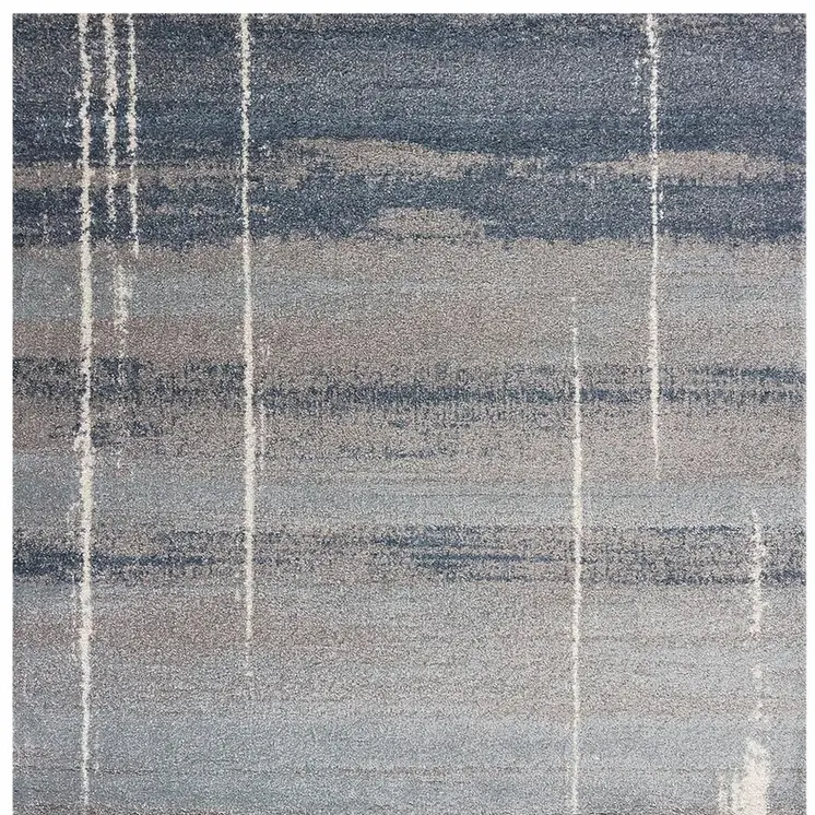 5' X 8' Blue And Gray Abstract Area Rug