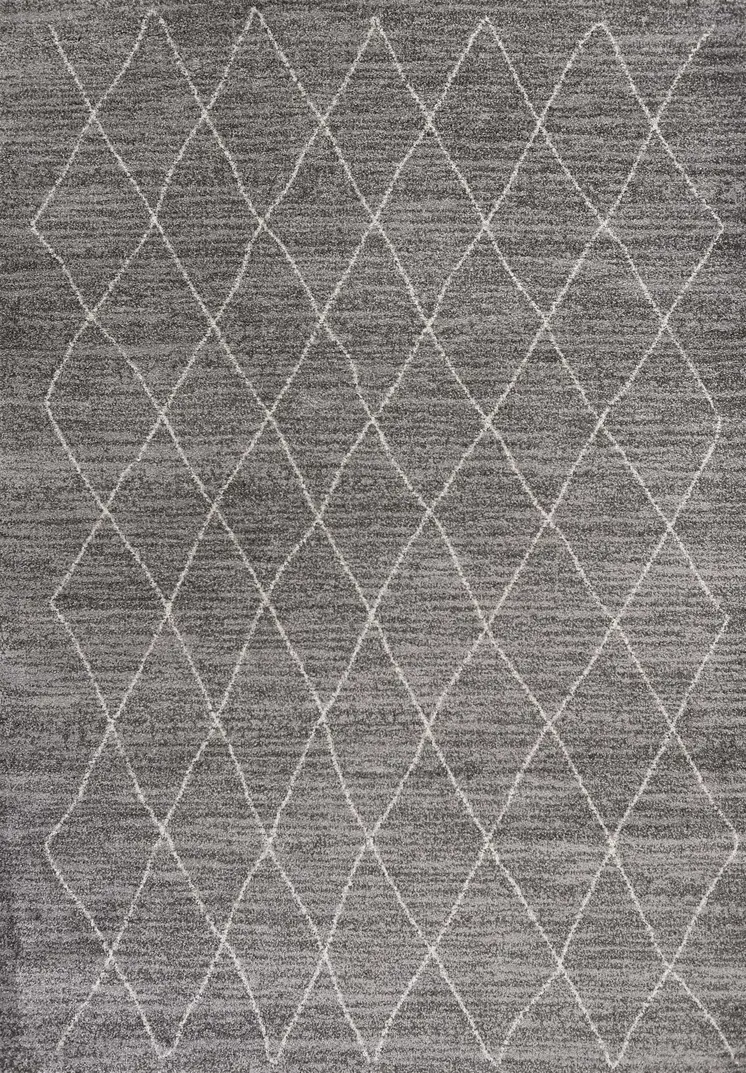 5' X 8' Gray And Light Gray Geometric Area Rug