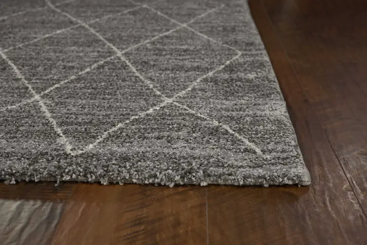 5' X 8' Gray And Light Gray Geometric Area Rug