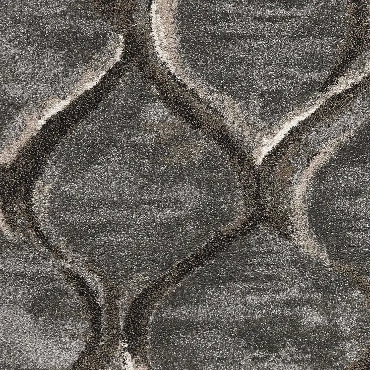 5' X 8' Charcoal And Light Gray Ogee Area Rug