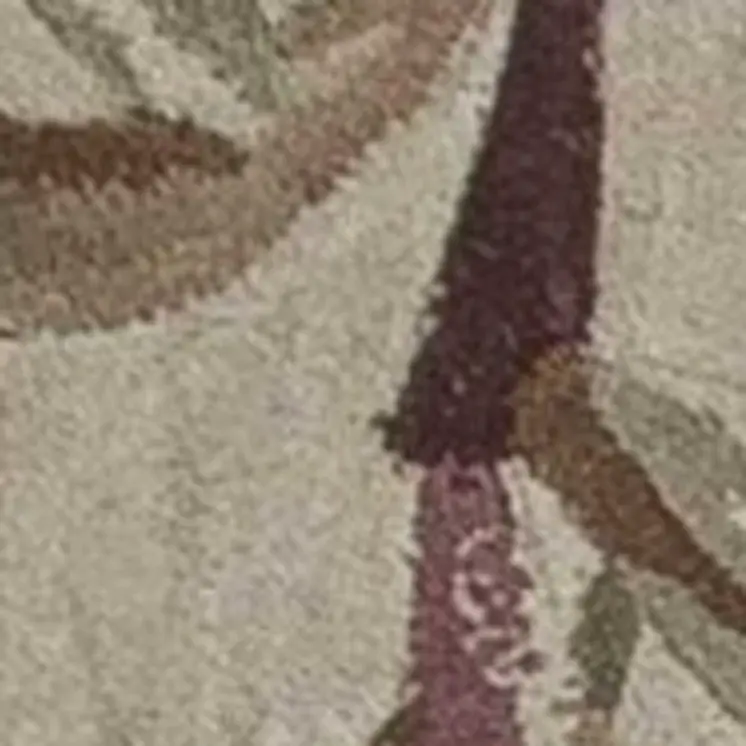 3' X 5' Ivory Bamboo Bordered Wool Indoor Area Rug